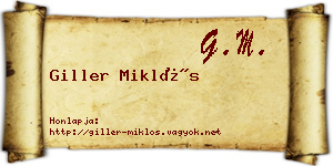 Giller Miklós névjegykártya